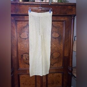 GUC She Made Me- Hand Crocheted Light Sage Green Pants. Size S